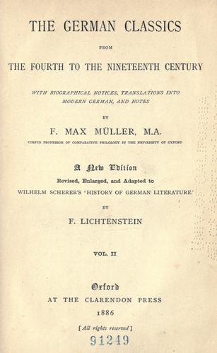 Copertina di The German classics from the fourth to the nineteenth centuy