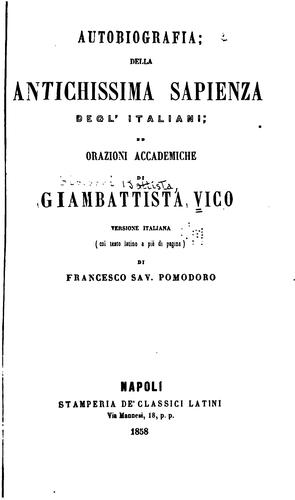 Copertina di Opere di Giambattista Vico