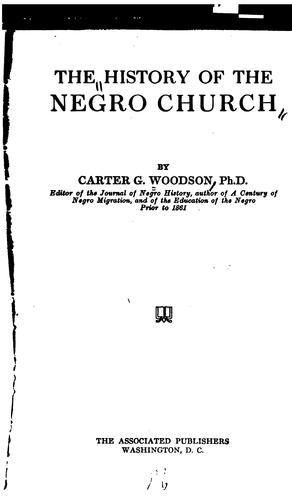 Copertina di The history of the Negro church