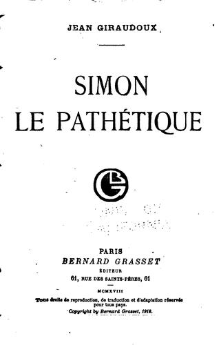 Copertina di Simon le pathétique