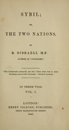 Copertina di Sybil, or, The Two Nations