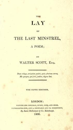 Copertina di The lay of the last minstrel