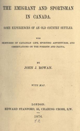 Copertina di The emigrant and sportsman in Canada