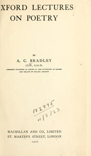 Copertina di Oxford lectures on poetry