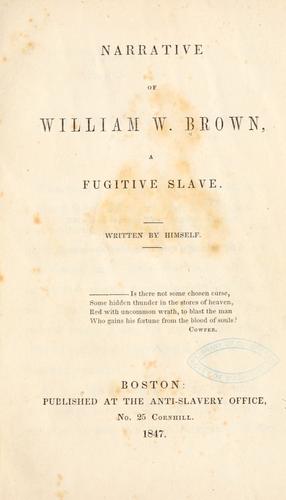 Copertina di Narrative of William W. Brown