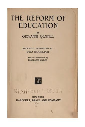 Copertina di The reform of education