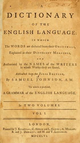 Copertina di A dictionary of the English language