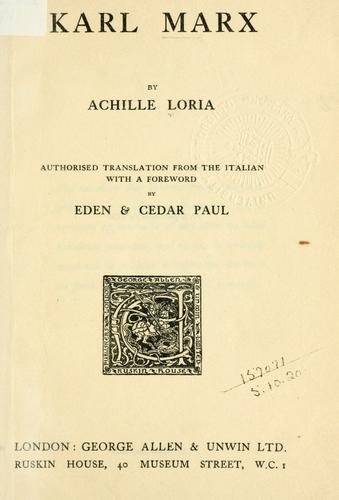 Copertina di Karl Marx