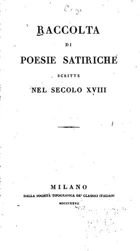 Copertina di Raccolta di poesie satiriche scritte nel secolo XVIII