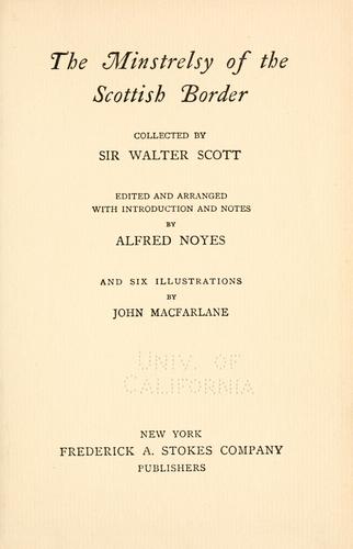 Copertina di Minstrelsy of the Scottish border