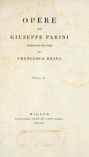 Copertina di Opere di Giuseppe Parini