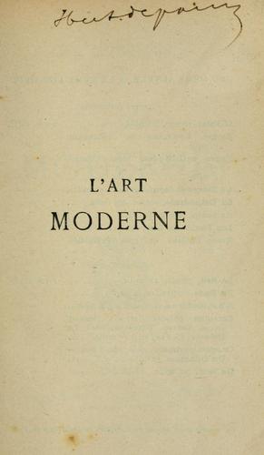 Copertina di L'art moderne