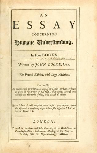 Copertina di Essay concerning human understanding