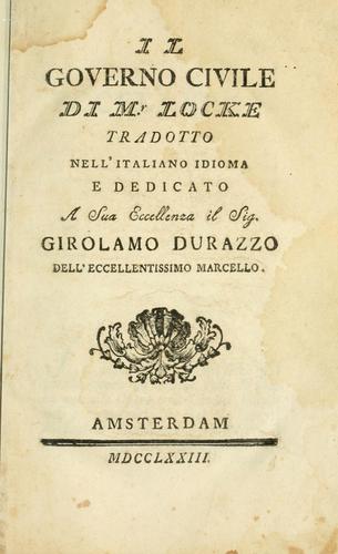 Copertina di Of civil government