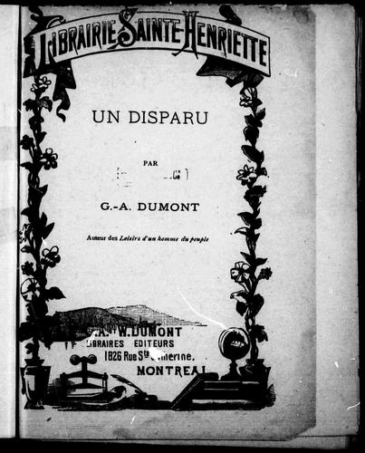 Copertina di Un disparu