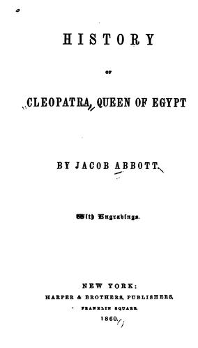 Copertina di History of Cleopatra, queen of Egypt