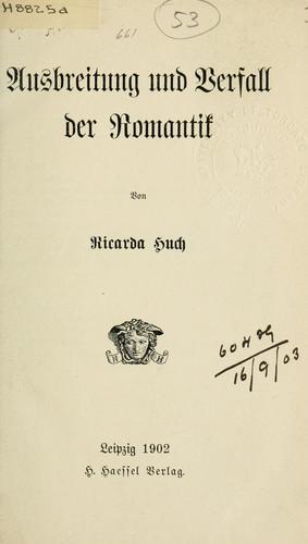 Copertina di Ausbreitung und Verfall der Romantik