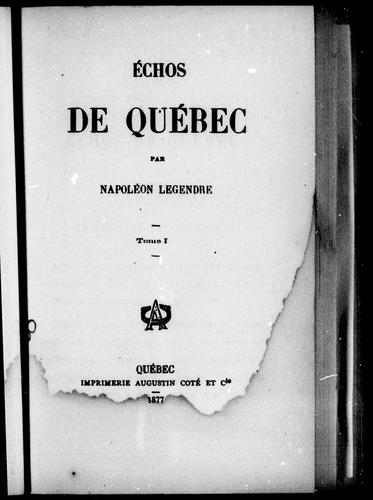 Copertina di Echos de Québec