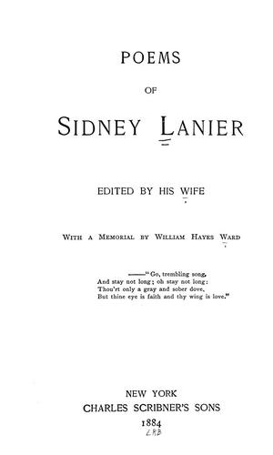 Copertina di Poems of Sidney Lanier