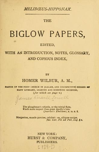 Copertina di The Biglow papers