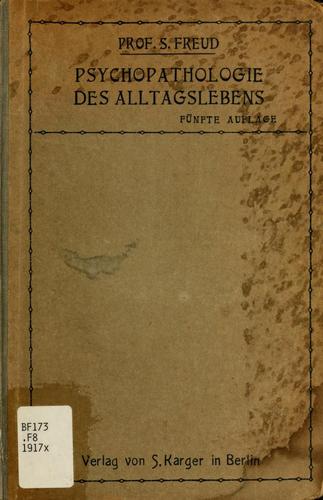 Copertina di Zur psychopathologie des alltagslebens (The psychopathology of everyday life)