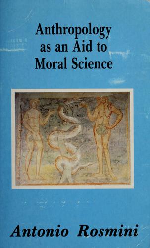 Copertina di Anthropology as an aid to moral science