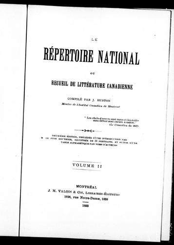 Copertina di Le Répertoire national ou Recueil de littérature canadienne
