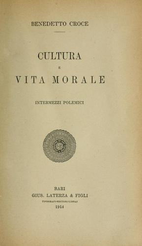 Copertina di Cultura e vita morale