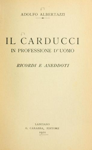 Copertina di Il Carducci in professione d'uomo