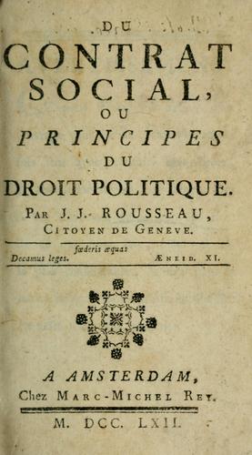 Copertina di Du contrat social