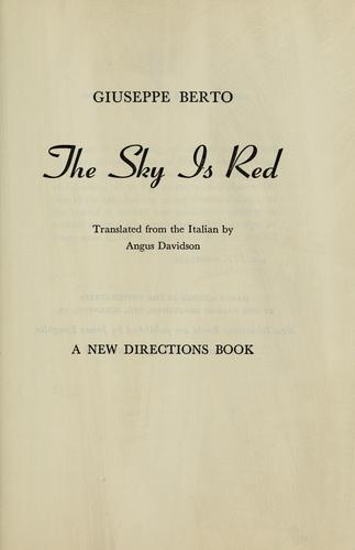 Copertina di Il cielo è rosso