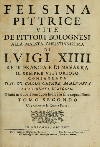 Copertina di Felsina pittrice