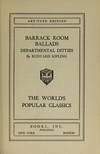 Copertina di Departmental ditties and ballads and barrack room ballads
