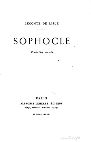 Copertina di Sophocle