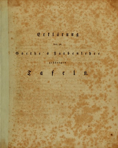 Copertina di Zur Farbenlehre