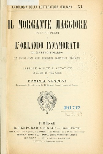 Copertina di Orlando innamorato di Bojardo