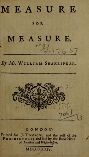 Copertina di Measure for Measure