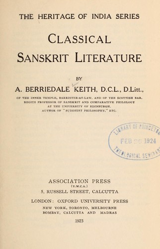 Copertina di Classical Sanskrit literature