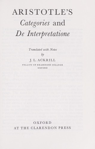 Copertina di Categoriae
