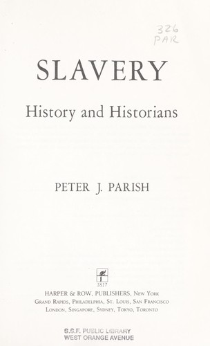 Copertina di Slavery : history and historians