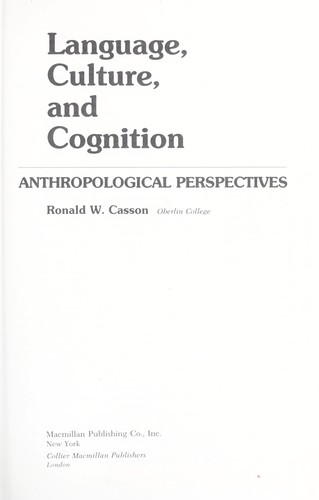 Copertina di Language, culture, and cognition : anthropological perspectives