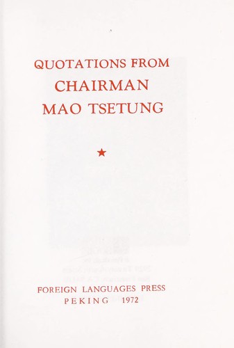 Copertina di Mao Tŝe-tung's quotations