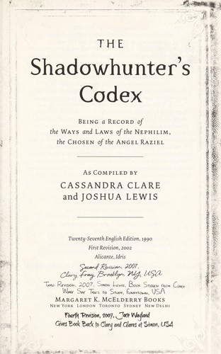 Copertina di The Shadowhunter's Codex