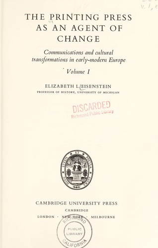 Copertina di The printing press as an agent of change