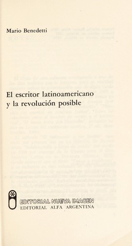 Copertina di El escritor latinoamericano y la revolución posible
