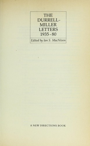 Copertina di The Durrell-Miller Letters, 1935-1980