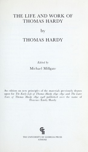 Copertina di The life and work of Thomas Hardy