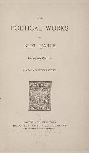 Copertina di The poetical works of Bret Harte