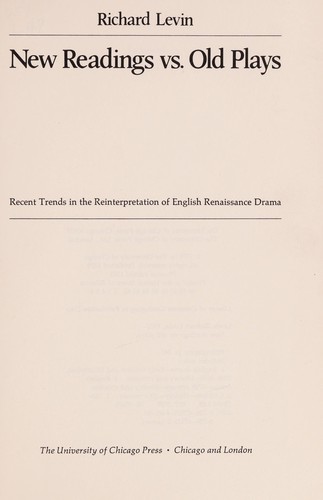 Copertina di New readings vs. old plays