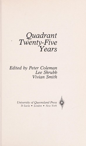 Copertina di Quadrant, twenty-five years